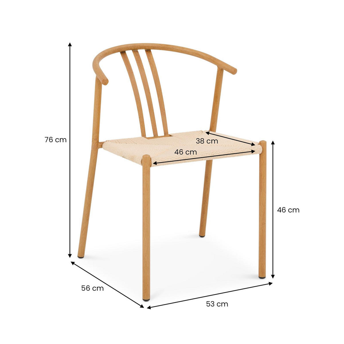 ESSZIMMERSTÜHLE AVA 2er-Set hellbraun - Hellbraun, Textil/Metall (52/75/56cm) - IDIMEX