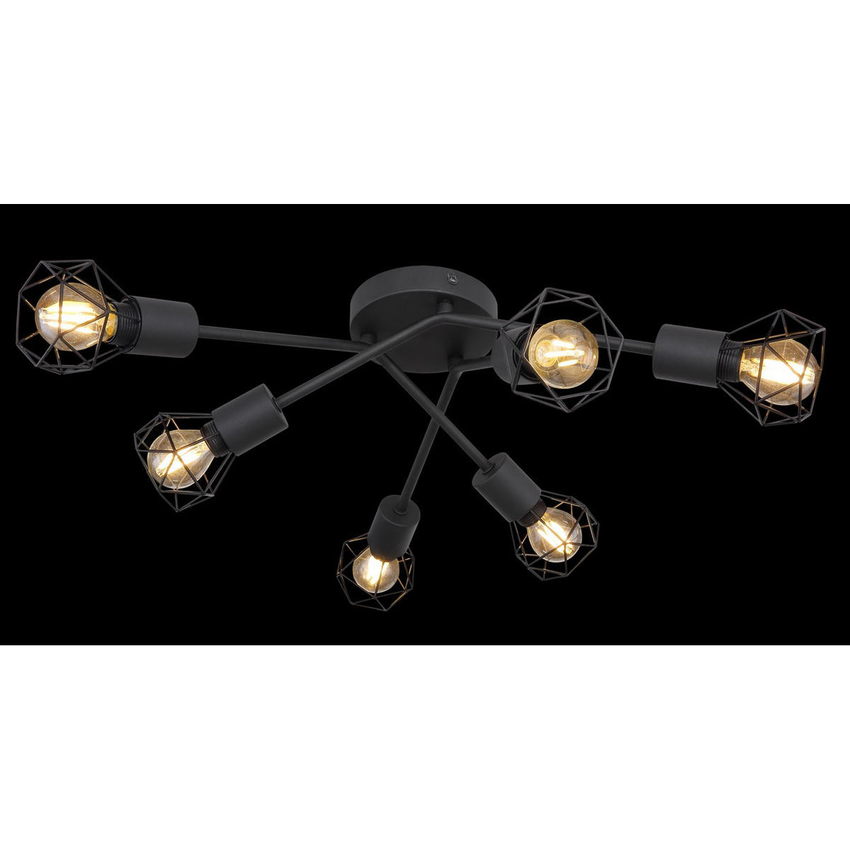 DECKENLEUCHTE XARA I schwarz Metall - Schwarz, Metall (63/63/18cm) - Globo Lighting