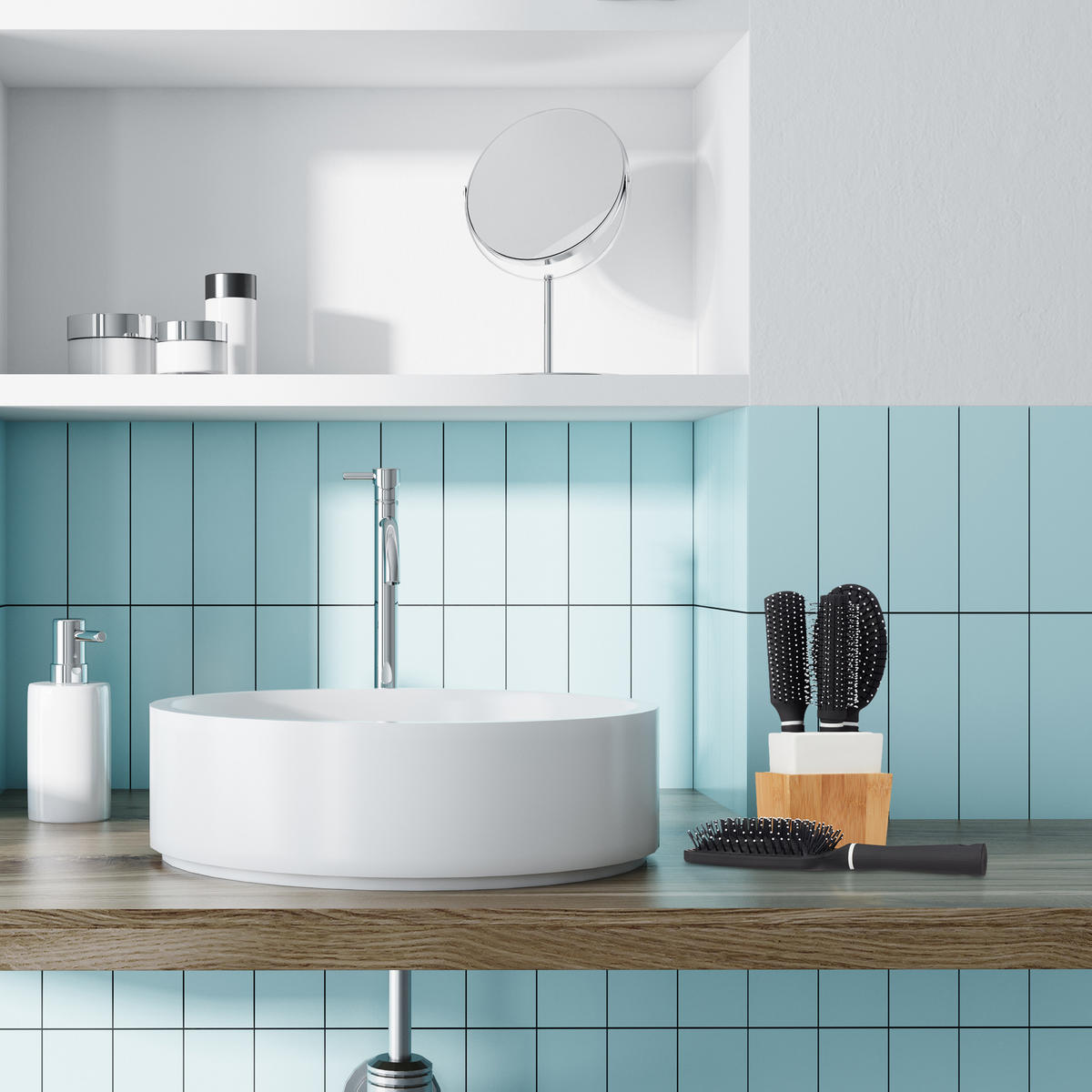 4XHAARBÜRSTE - Schwarz, Kunststoff (9/24.5/4cm) - Relaxdays