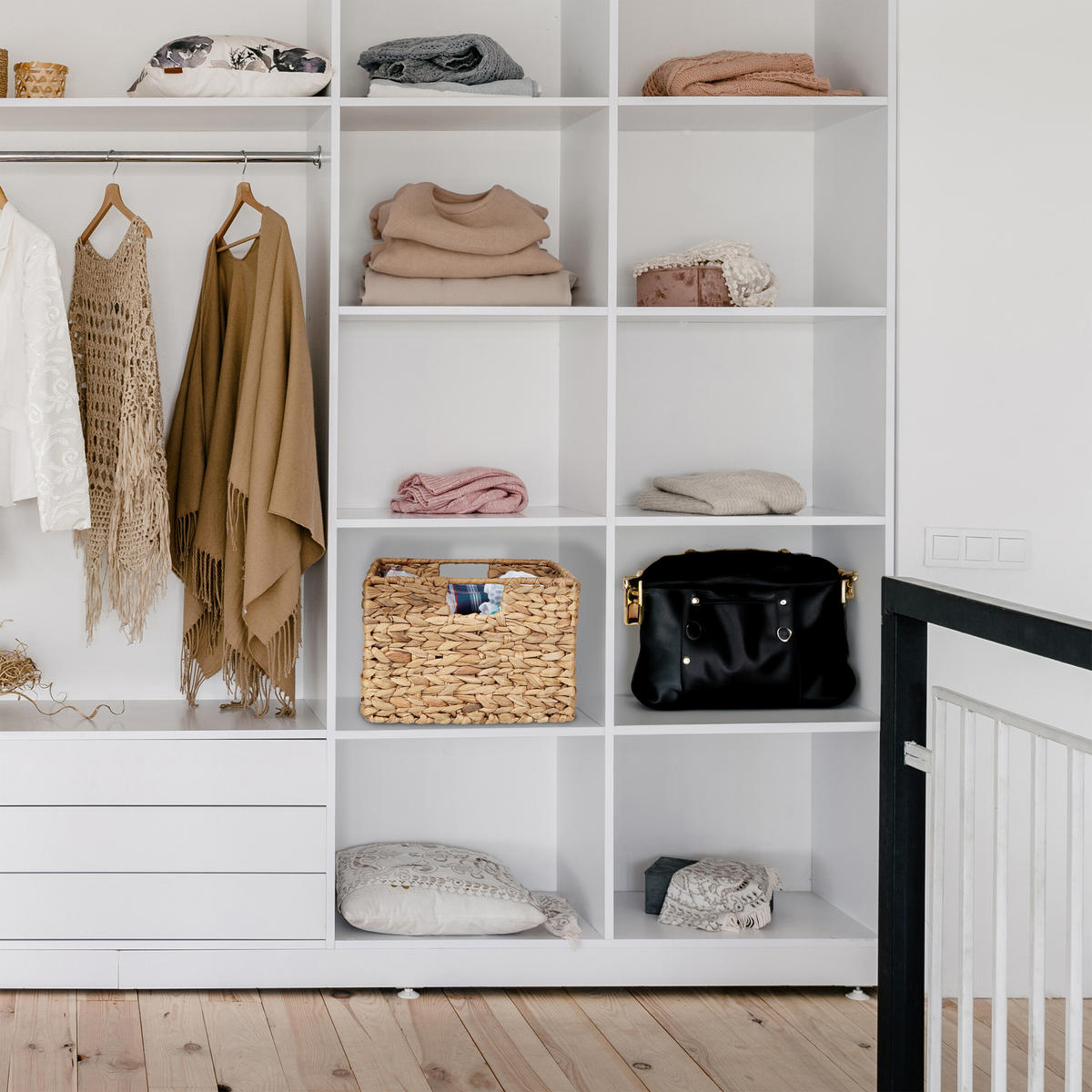 AUFBEWAHRUNGSKORB - Hellbraun, Textil/Metall (37/28/19cm) - Relaxdays