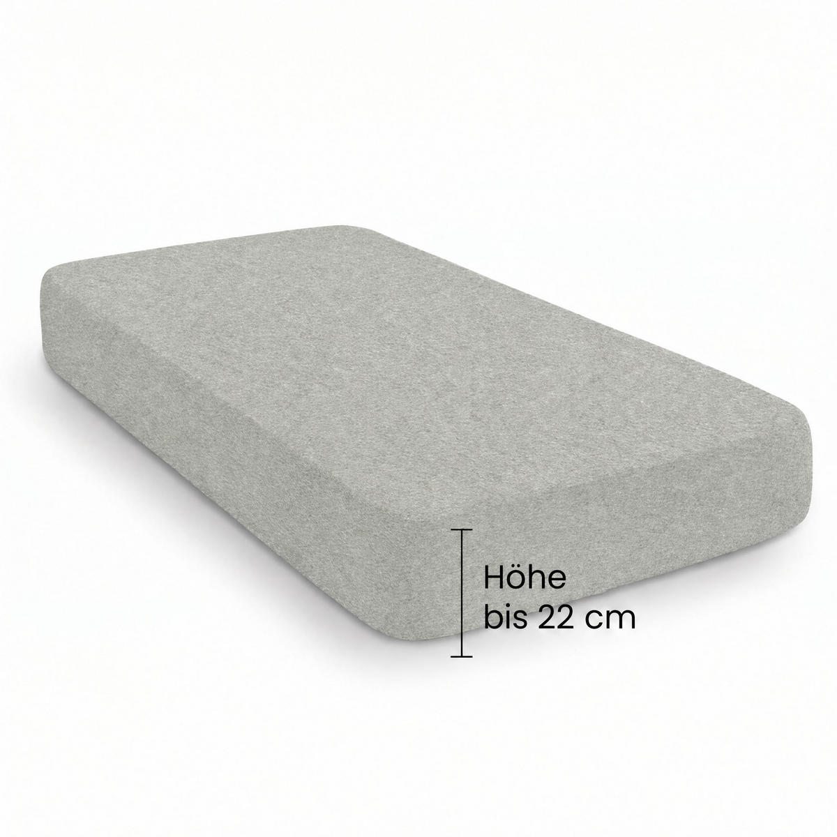 SPANNBETTTUCH Premium Biber Melange UNI gletscher, 90x190 cm - 100x200 cm - Hellblau, Textil (100/200cm) - biberna