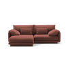 ECKSOFA links Torino aus Samt cuoio 3 Sitzplätze - Kastanienfarben, Textil (170/220cm) - Micadoni