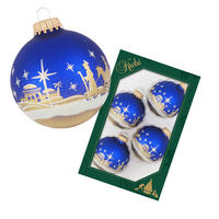 CHRISTBAUMKUGELN Stern von Bethlehem Blau 7cm (Glas / 4 Stk.) - Blau, Glas (7/7/7cm) - Krebs Glas Lauscha