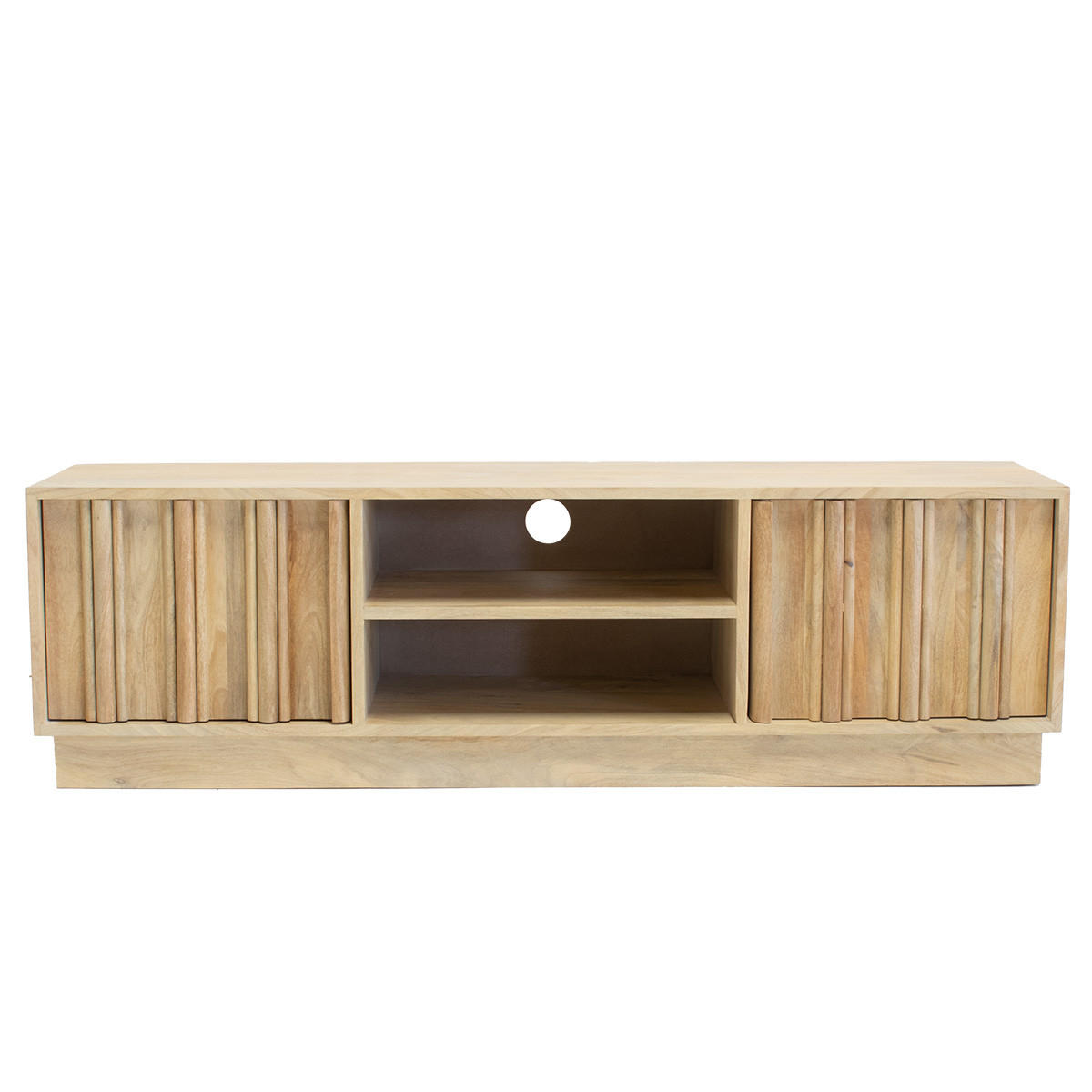 TV-SCHRANK aus Mangoholz 135x35x40cm, natur - Braun, Holz (135/40/35cm) - Giga Meubel