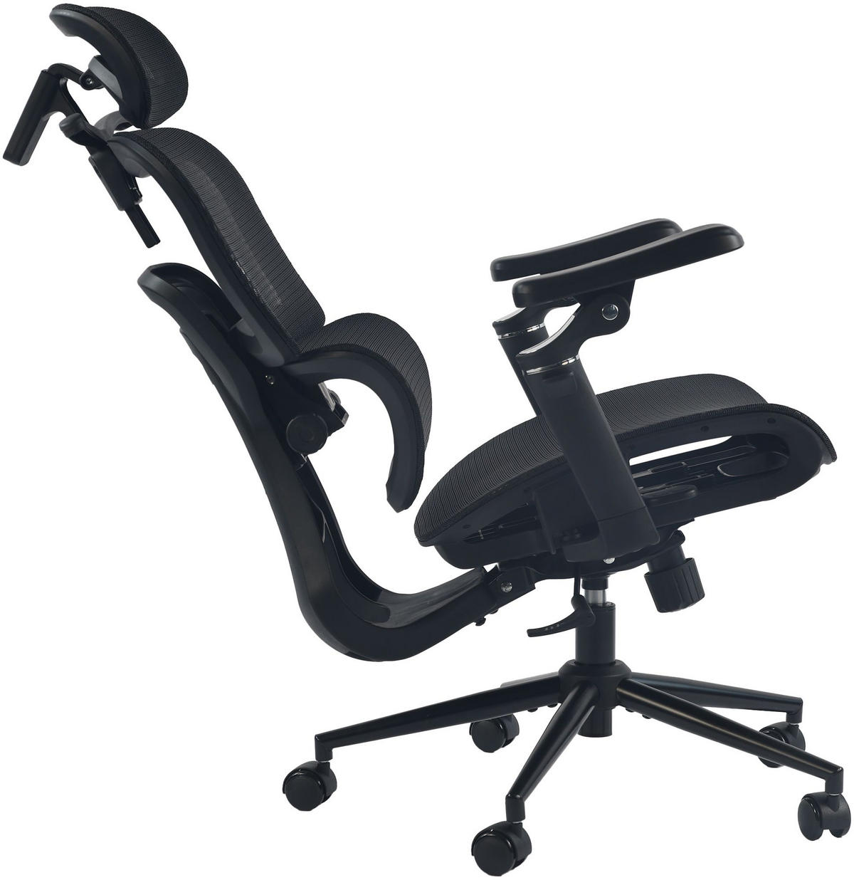 CHEFSESSEL Netzstoff Schwarz - Schwarz, Textil/Metall (71/109/72cm) - CLP