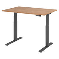 SCHREIBTISCH elektrisch XDKB 80/120/74 cm in Nussbaumfarben/Graphitfarben - Nussbaumfarben/Graphitfarben, Holzwerkstoff (80/120/74cm) - bümö