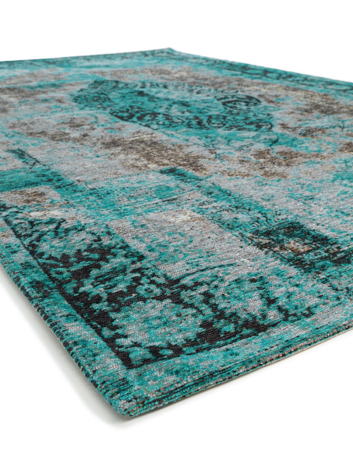 FLACHGEWEBETEPPICH Tosca Türkis 75x165 cm - Türkis, Textil (75/165cm) - benuta Pop
