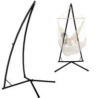 HÄNGESESSELGESTELL bis 120kg, 215cm, Schwarz - Schwarz, Metall (110/110/215cm) - Amanka