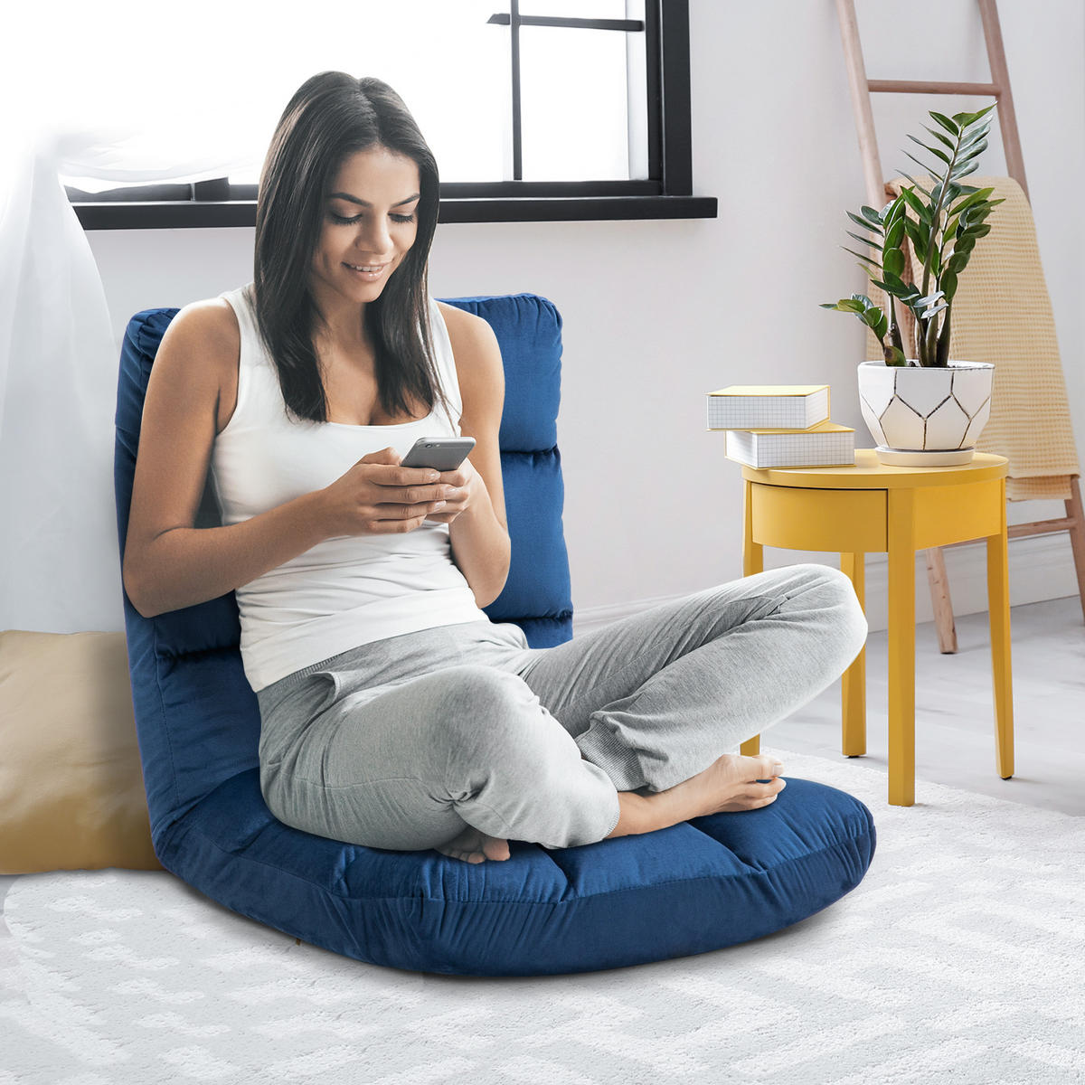 SCHLAFSESSEL DE-13379 Königsblau - Blau, Textil (55/53.5/71cm) - ComfortXL