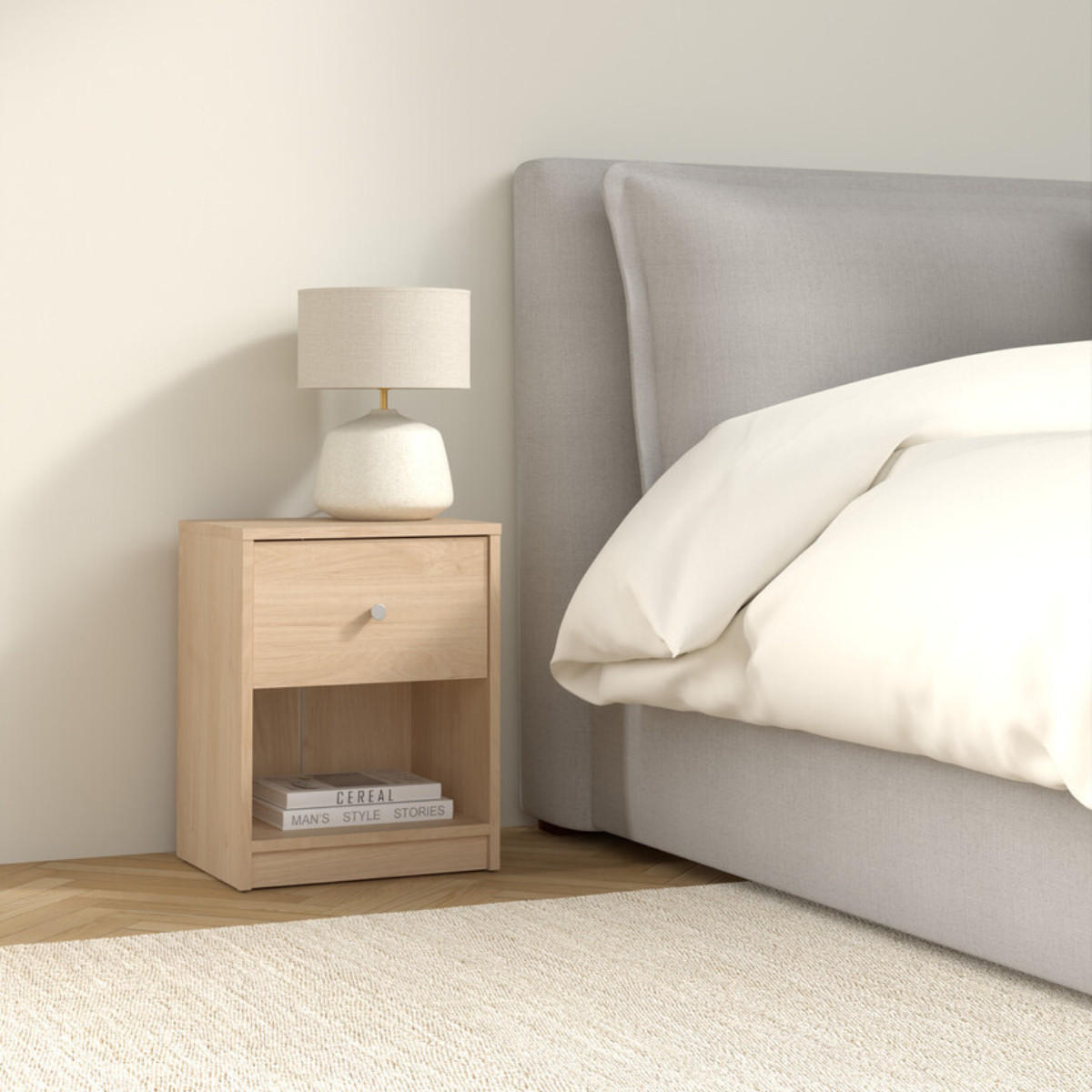 50. NACHTTISCH mit 1 Schublade und 1 Fach lise 37,9/30,1/48,4 cm - Braun, Holzwerkstoff (38/48/30cm) - ebuy24