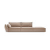 RECHTES-SOFA Kaelle aus Samt beige 4 Sitzplätze - Beige, Textil (110/85/264cm) - Micadoni