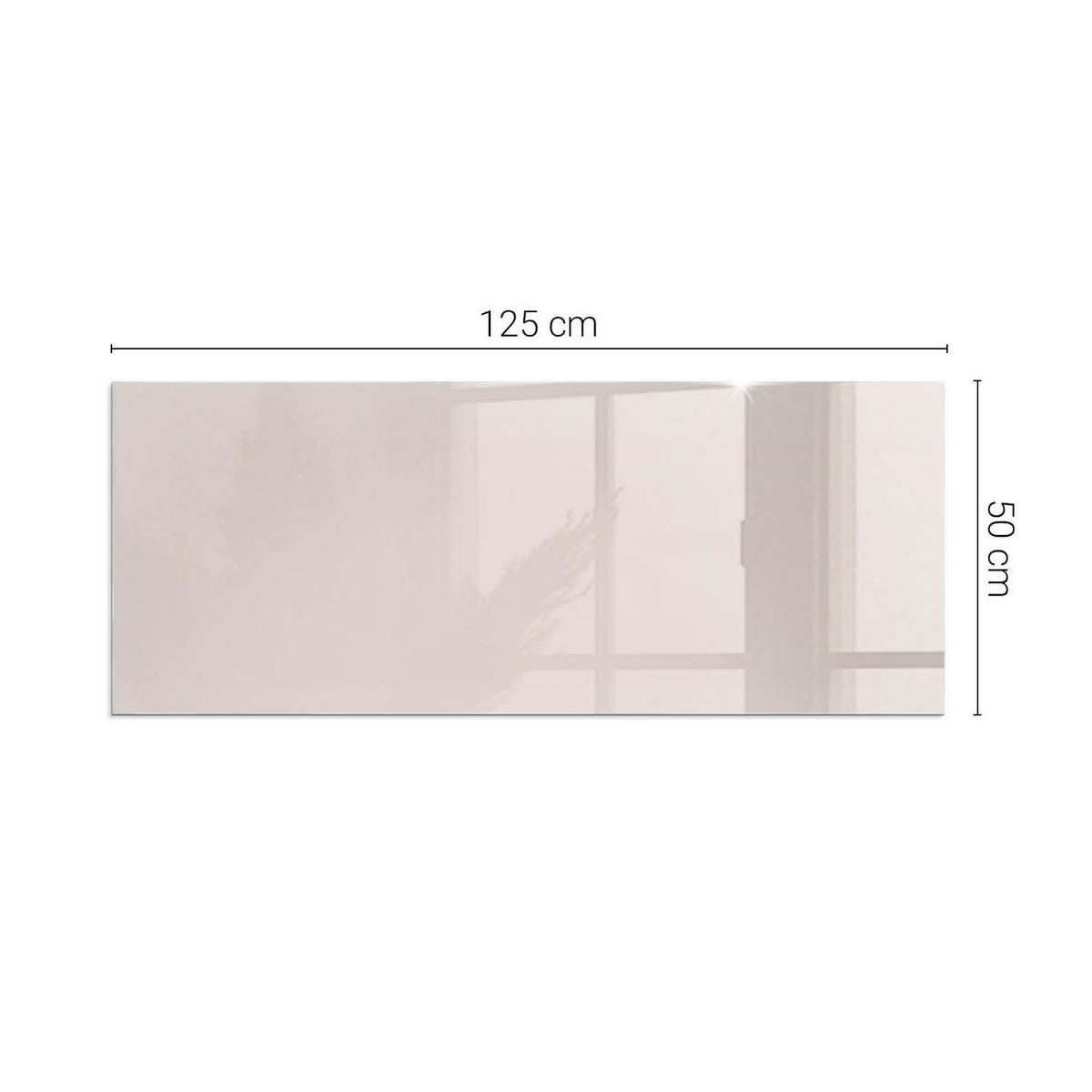 GLASPLATTE für Kamin 125x50 cm - Beige, Glas (125/50/0.4cm) - TULUP