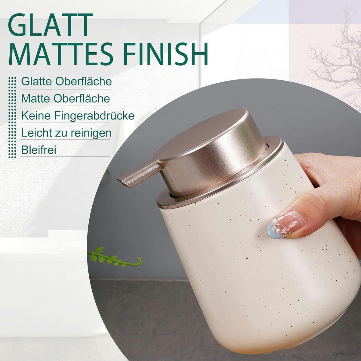 SCHAUMSEIFENSPENDER Keramik Beige 350 ml - Beige, Keramik (9/12/9cm)