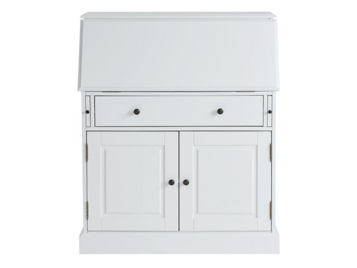 SEKRETÄR - MDF & Kiefernholz - Weiß - CLEORE - Weiß, Holz (93/40/110.8cm) - Vente-Unique