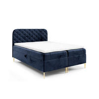 BOXSPRINGBETT mit zwei Bettkasten 120x200 cm in Marineblau - Dunkelblau, Textil (120/200cm) - Home Collective