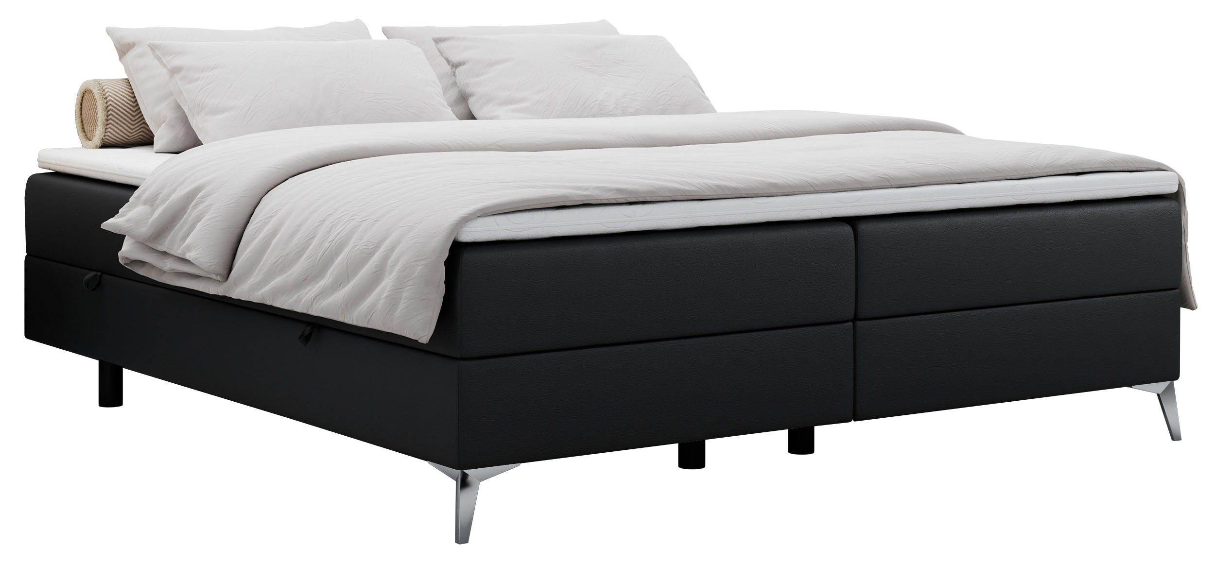 BOXBETT LESS 160/200 Schwarz Kunstleder - H4 - Schwarz, Holz/Textil (160/200cm) - MKS