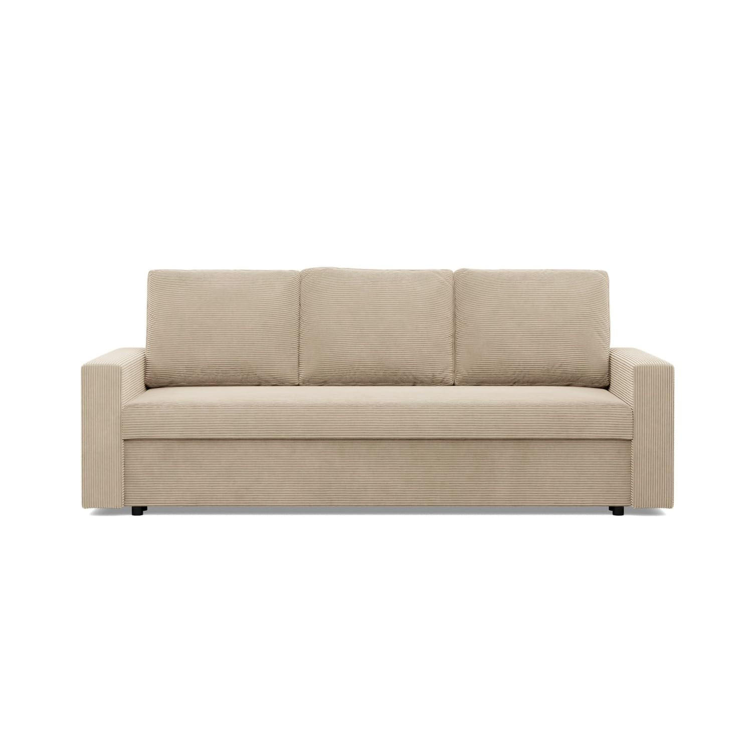 SOFA 3-SITZER MIT SCHLAFFUNKTION NEO, Cord - Beige - Beige, Textil (220/85/92cm)