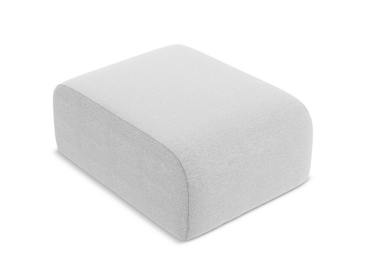 POUF Bouclé Stoff Grau - Silberfarben/Schwarz, Holzwerkstoff/Kunststoff (72/42/94cm) - Makamii