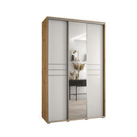SCHWEBETÜRENSCHRANK 235,2/150/60 3-türig - Silberfarben/Weiß, Holz/Metall (150/235/60cm) - Abiks Möbel