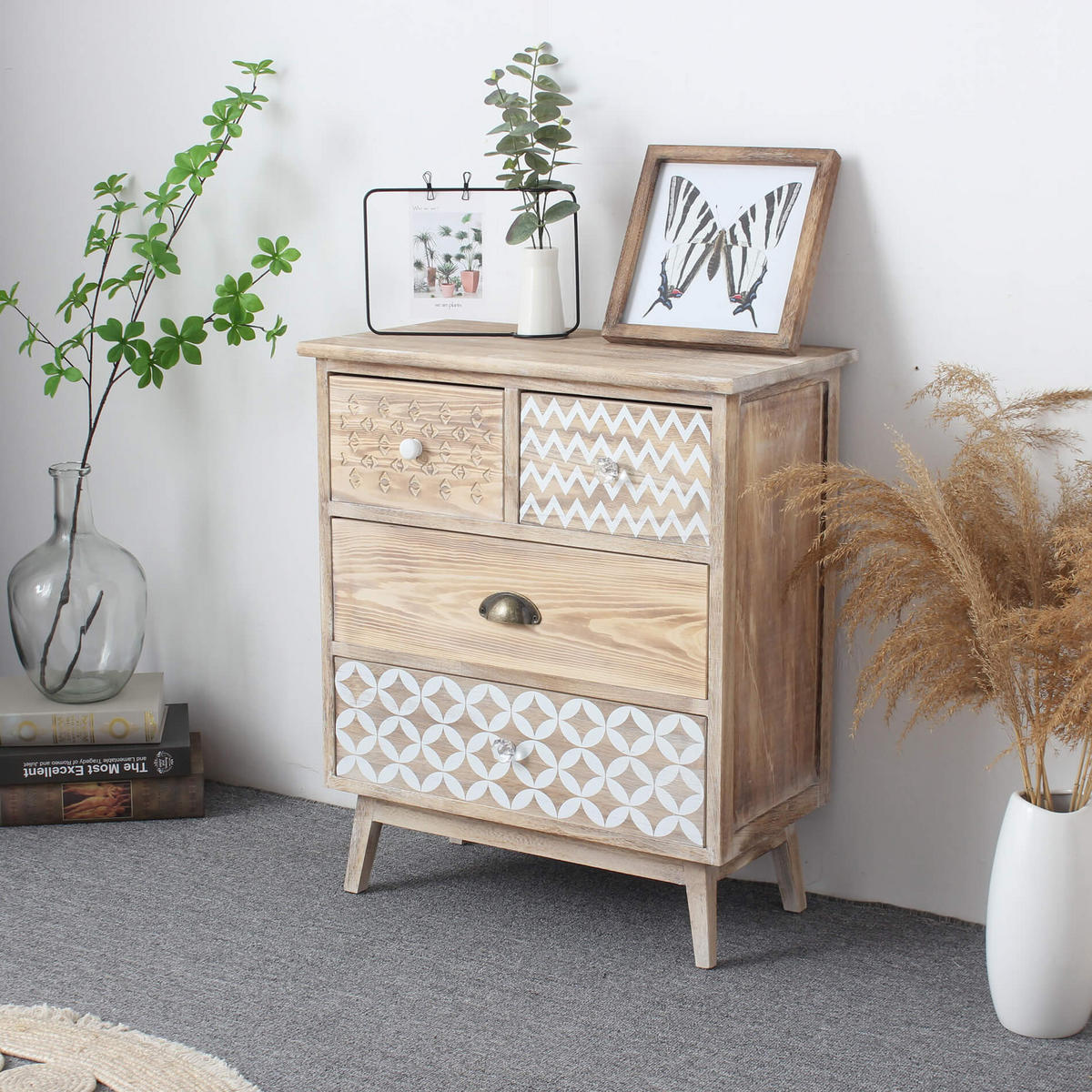 KOMMODE Weiß 30/56/65 cm - Weiß, Holz (30/65/56cm) - Mobili Rebecca