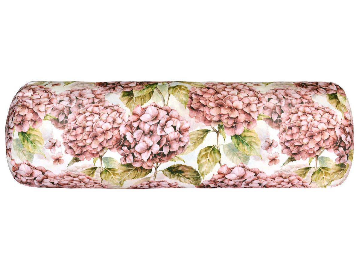 XL-NACKENROLLENHÜLLE Landlust-Hortensie burgundy-rose 25/70 cm - Hellrosa/Dunkelrosa, Textil (25/70cm) - beties Heimtextil