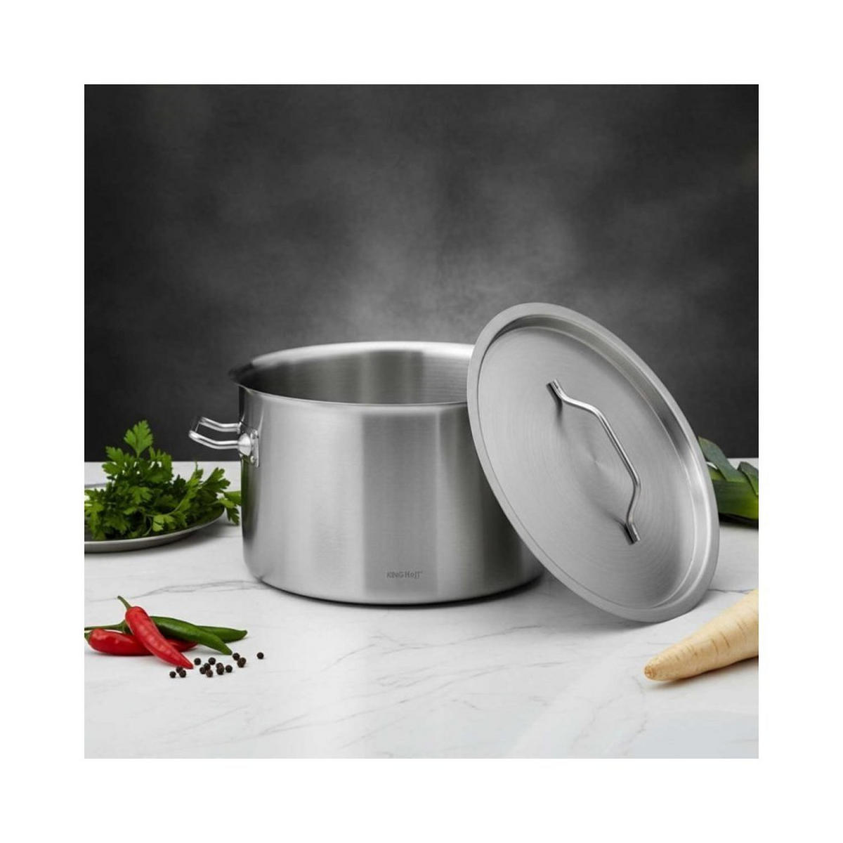 TOPF Silber 36/36/24 cm KH2024 - Silberfarben, Metall (36cm) - Kinghoff 