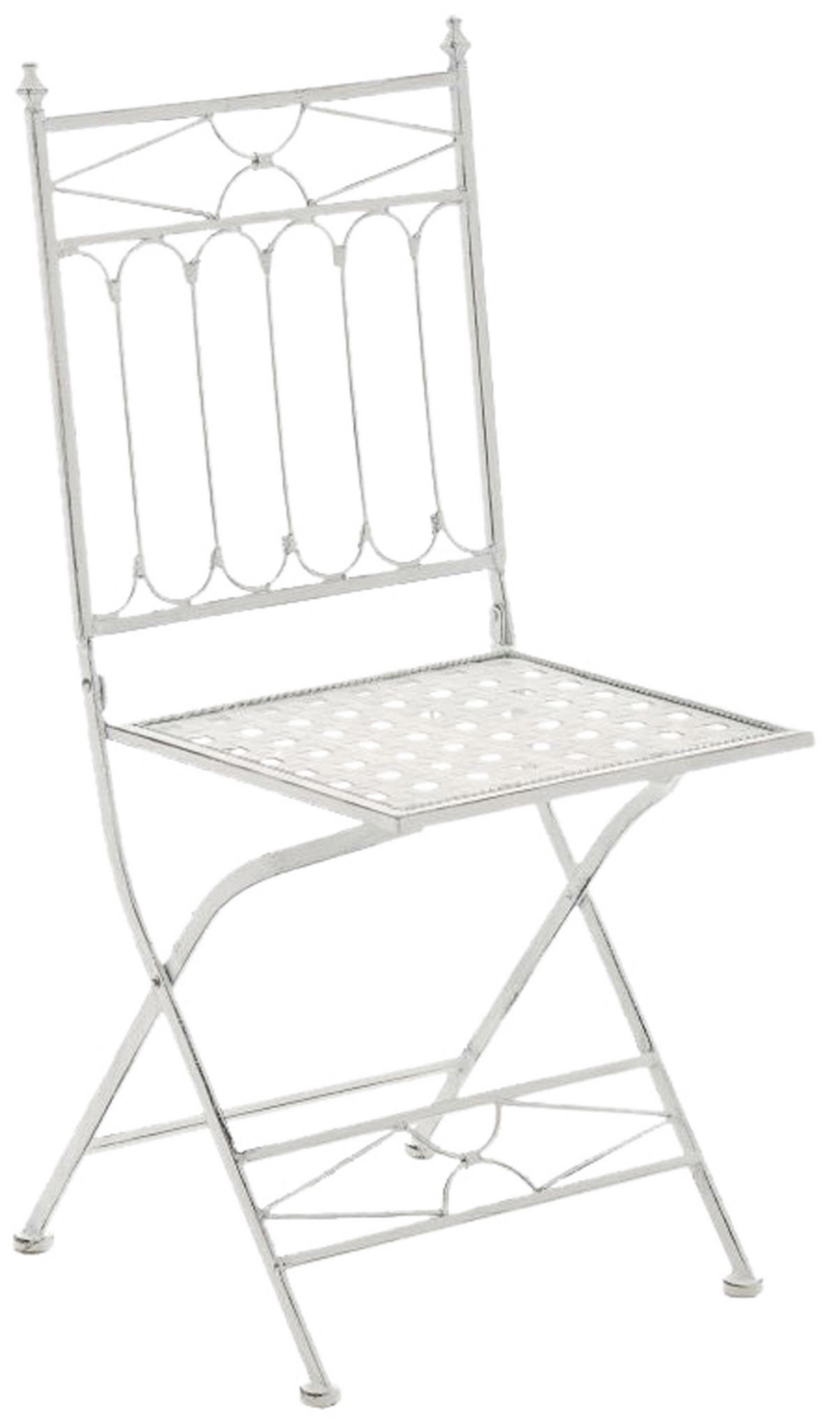 KLAPPSTUHL Asiri - 2er Set - antik weiß - Weiß, Metall (40/43/95cm) - TPFLiving