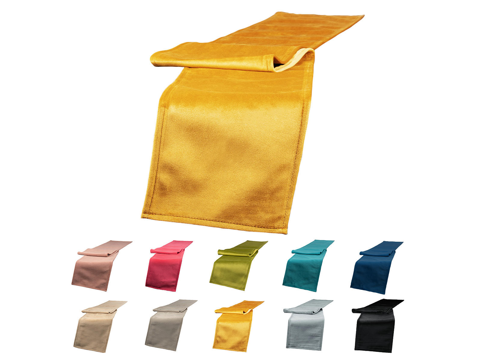 TISCHBAND Samt&Sonders curry-senf 140/18 cm - Currygelb, Textil (18/140cm) - beties Heimtextil