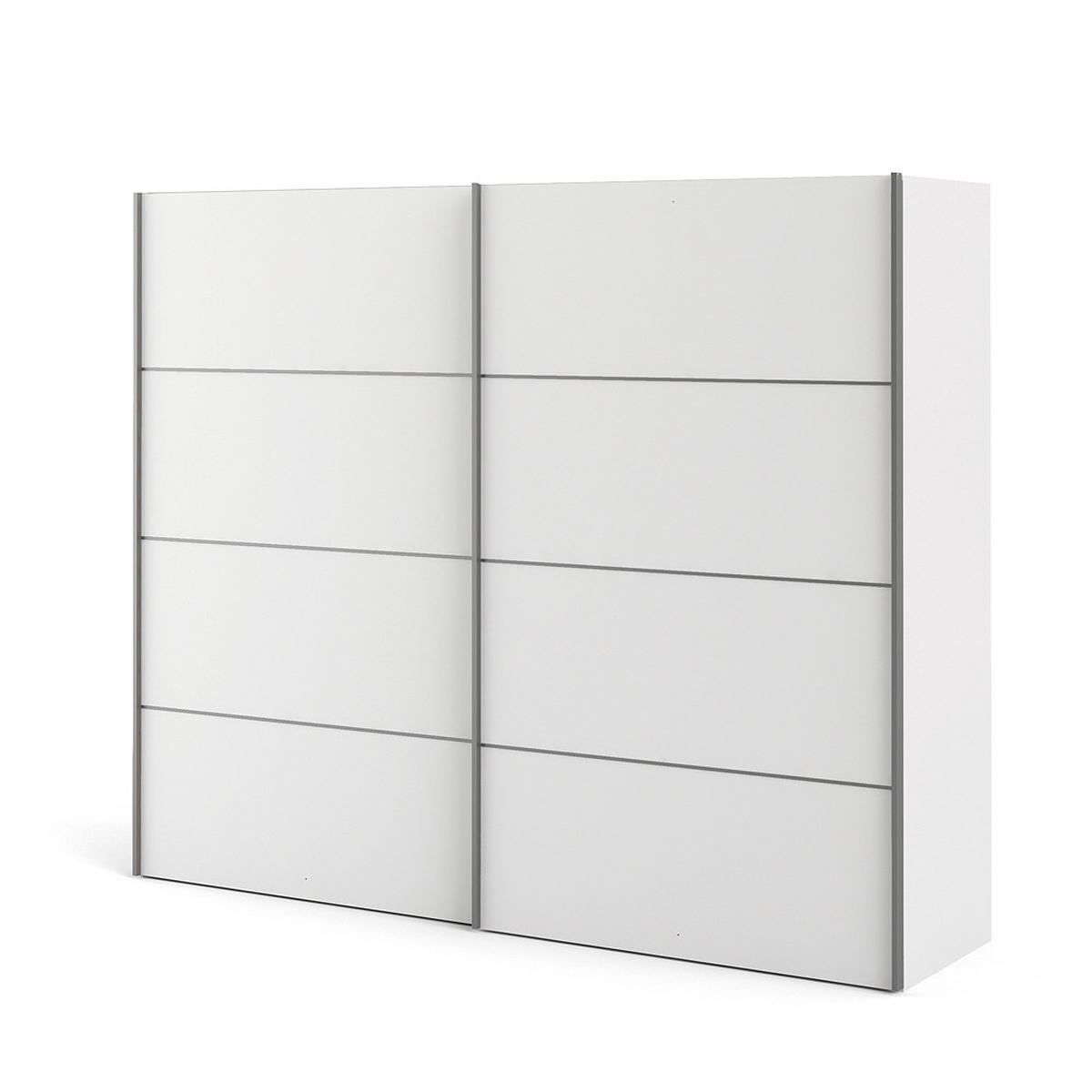 SCHWEBETÜRENSCHRANK weiß - Weiß, Holzwerkstoff (243/202/64cm) - ebuy24