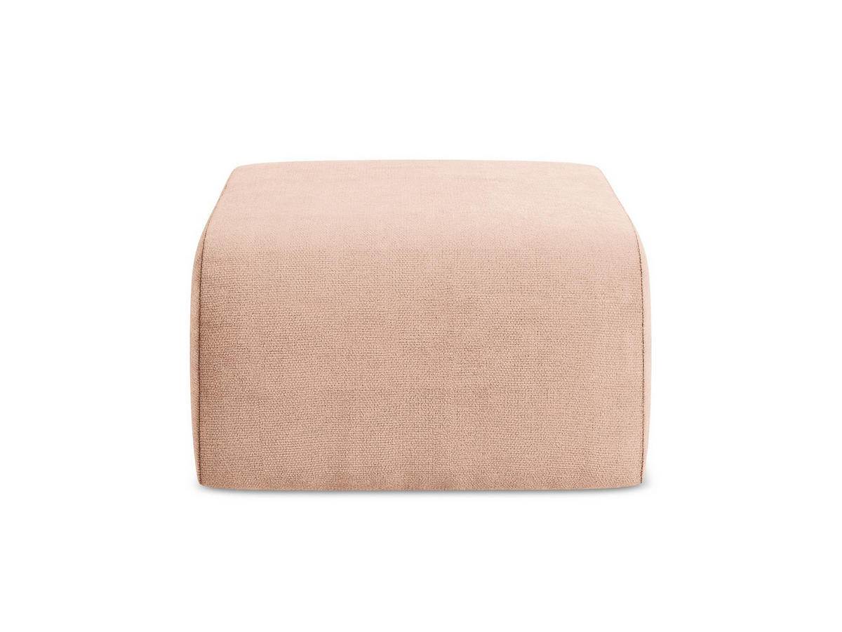 POUF Chenille Stoff Pink - Koralle/Schwarz, Holzwerkstoff/Kunststoff (72/42/94cm) - Makamii