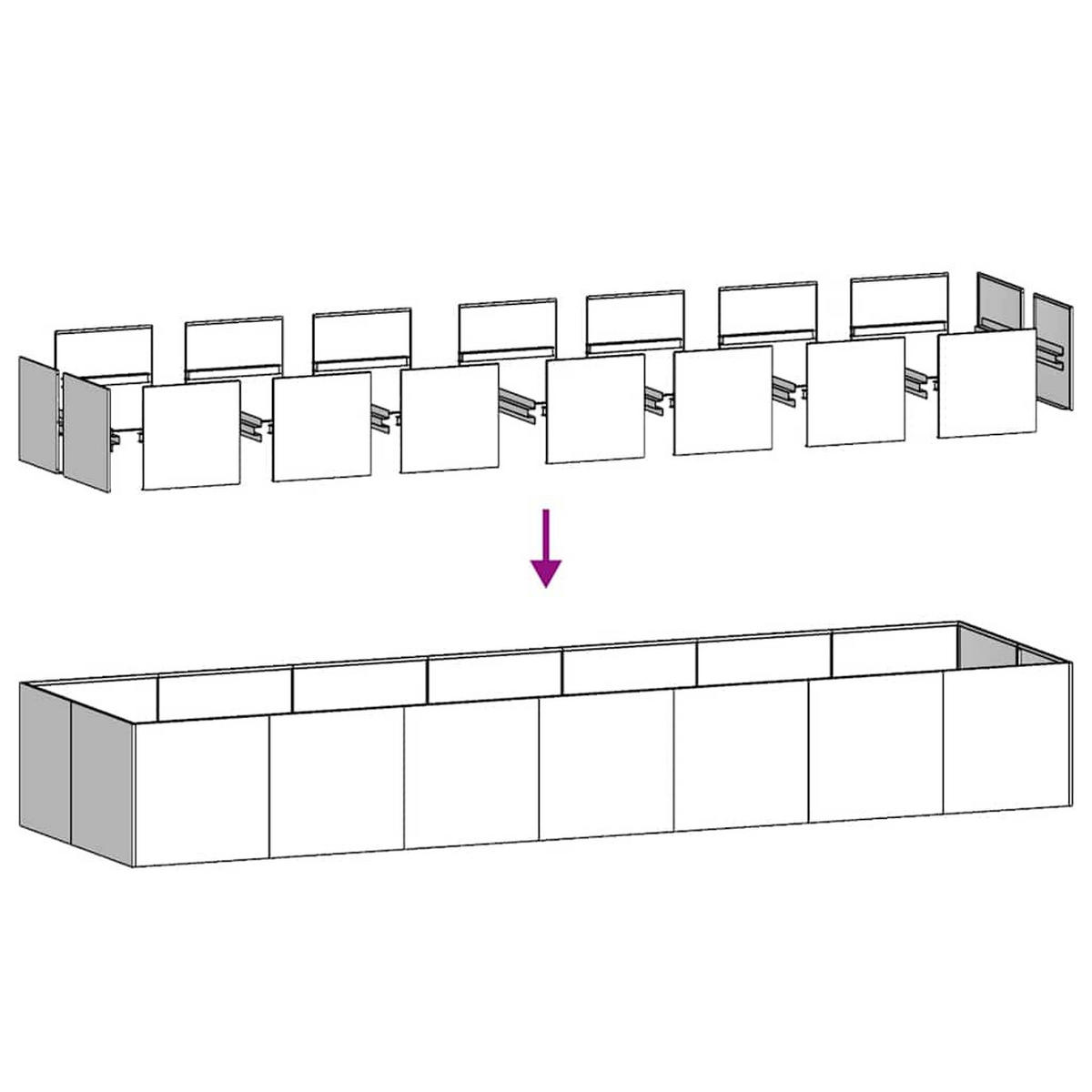PFLANZGEFÄSS Anthrazit 280/80/40 Cm Stahl - Anthrazit, Metall (280/40/80cm) - vidaXL