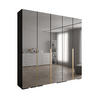 DREHTÜRENSCHRANK 236.7/250/47 5-türig - Goldfarben/Schwarz, Holz/Metall (250/236.7/47cm) - Abiks Möbel