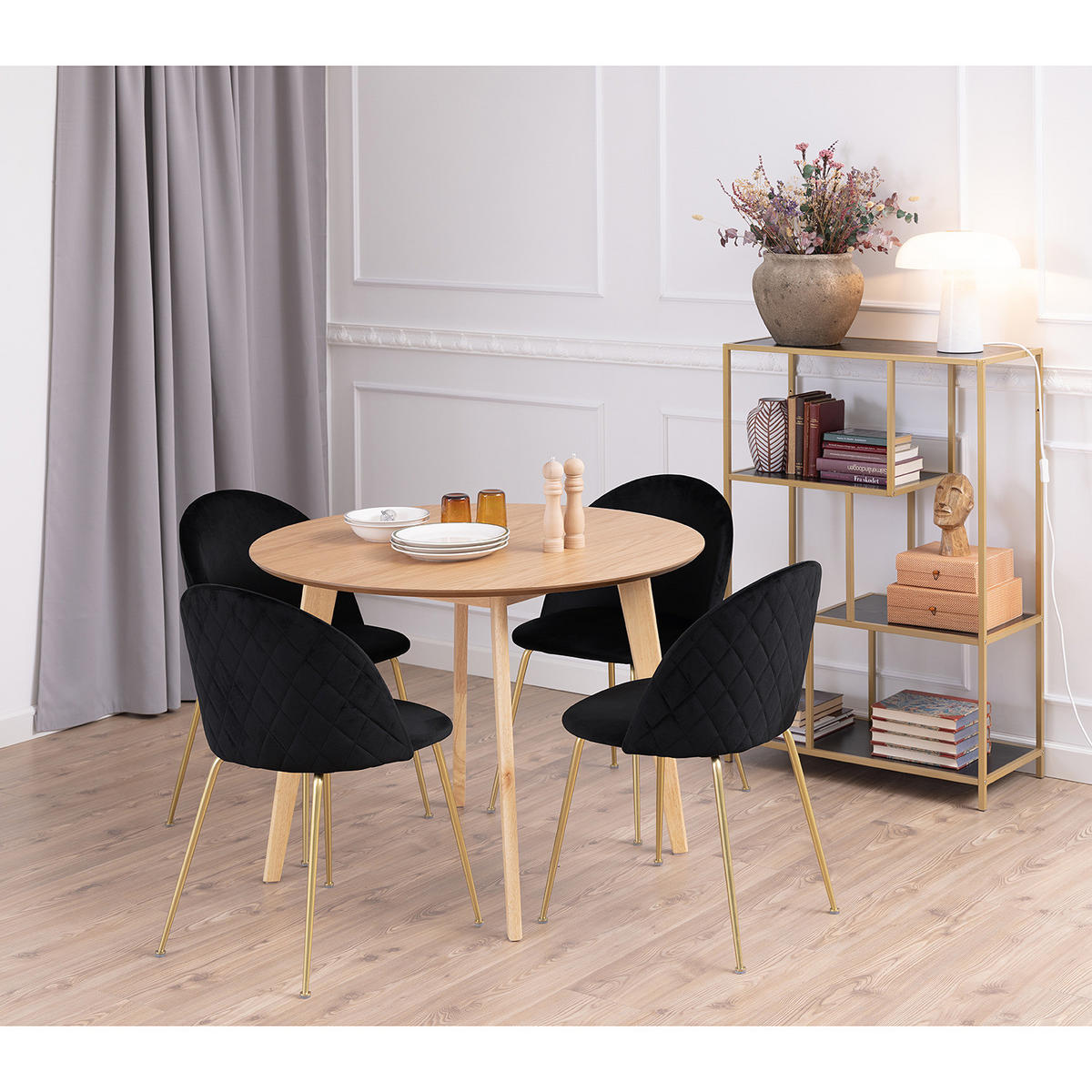 ESSTISCH - rund - Eichefarben, Holzwerkstoff (105/105/76cm) - home24