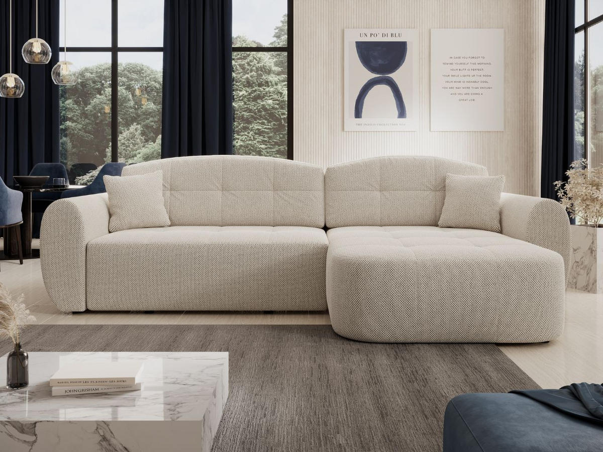 ECKSOFA Avessio Beige - Beige/Schwarz, Holz/Kunststoff (282/170cm) - Graingold