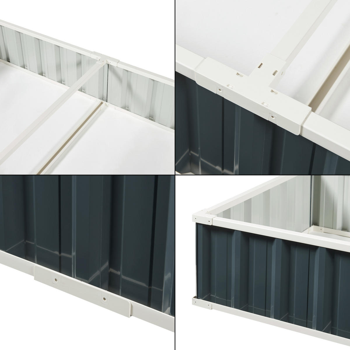 HOCHBEET Albrandswaard - Anthrazit, Metall (258/30/90cm) - [en.casa]