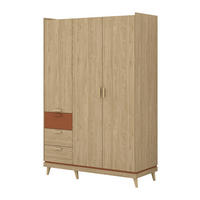 DREHTÜRENSCHRANK ACARA 143.5/214.5/57,4 cm 3-türig Eichefarben - Eichefarben, Holzwerkstoff (143.5/214.5/57.4cm) - MASSENO