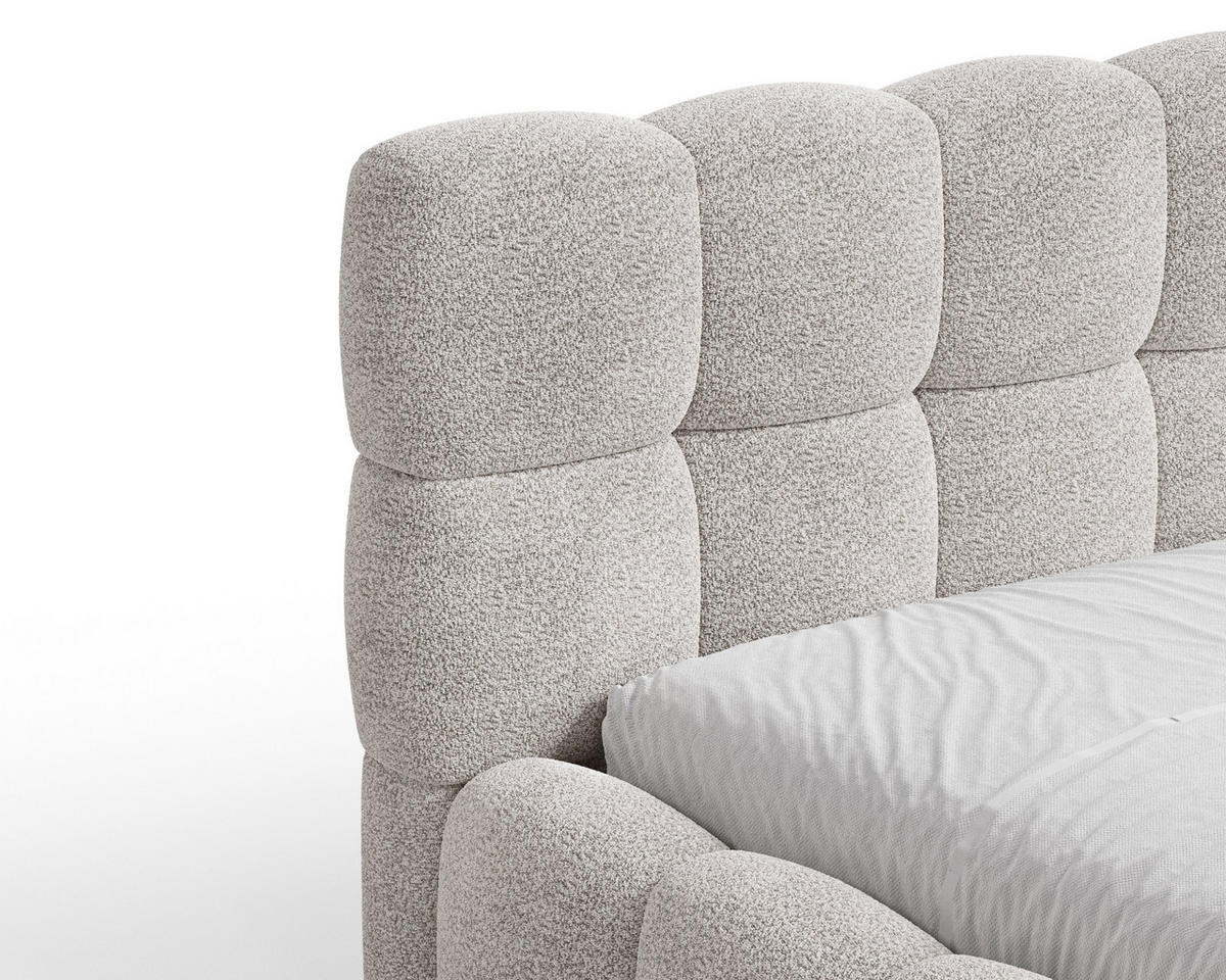 POLSTERBETT 19 - 140x200 cm – Arena – Bett mit Federmechanismus und Stauraum - Silberfarben, Holz (140/200cm) - ROYAL24_MARKT