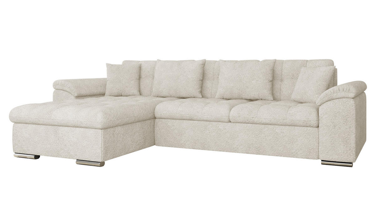 ECKSOFA Diana, Seite: Links - Creme, Holz/Textil (280/160cm) - MIRJAN24