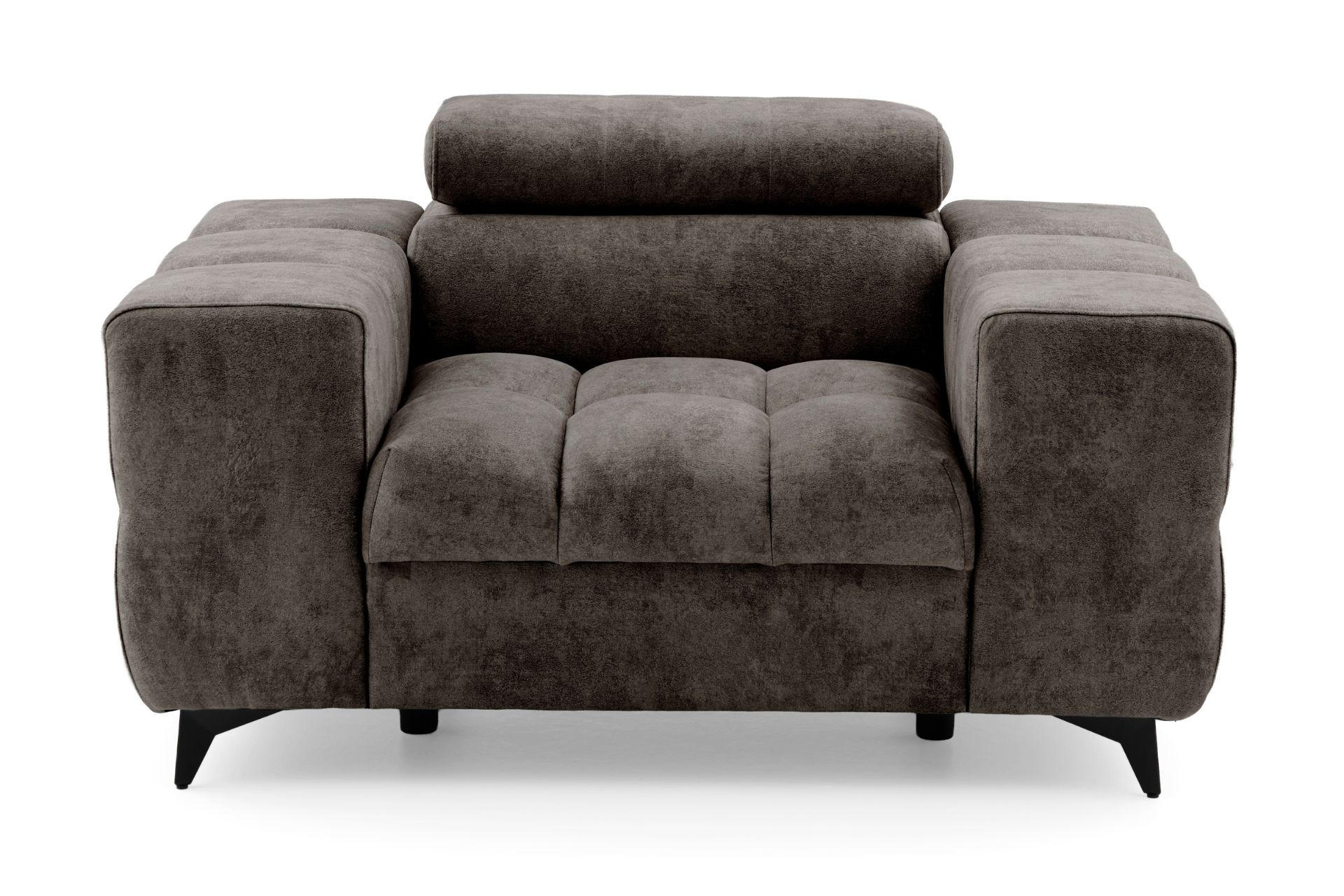 SESSEL PUDDING mit verstellbare Kopfstütze Velours Braun - Schwarz/Braun, Holz/Textil (140/93/100cm) - Muffo