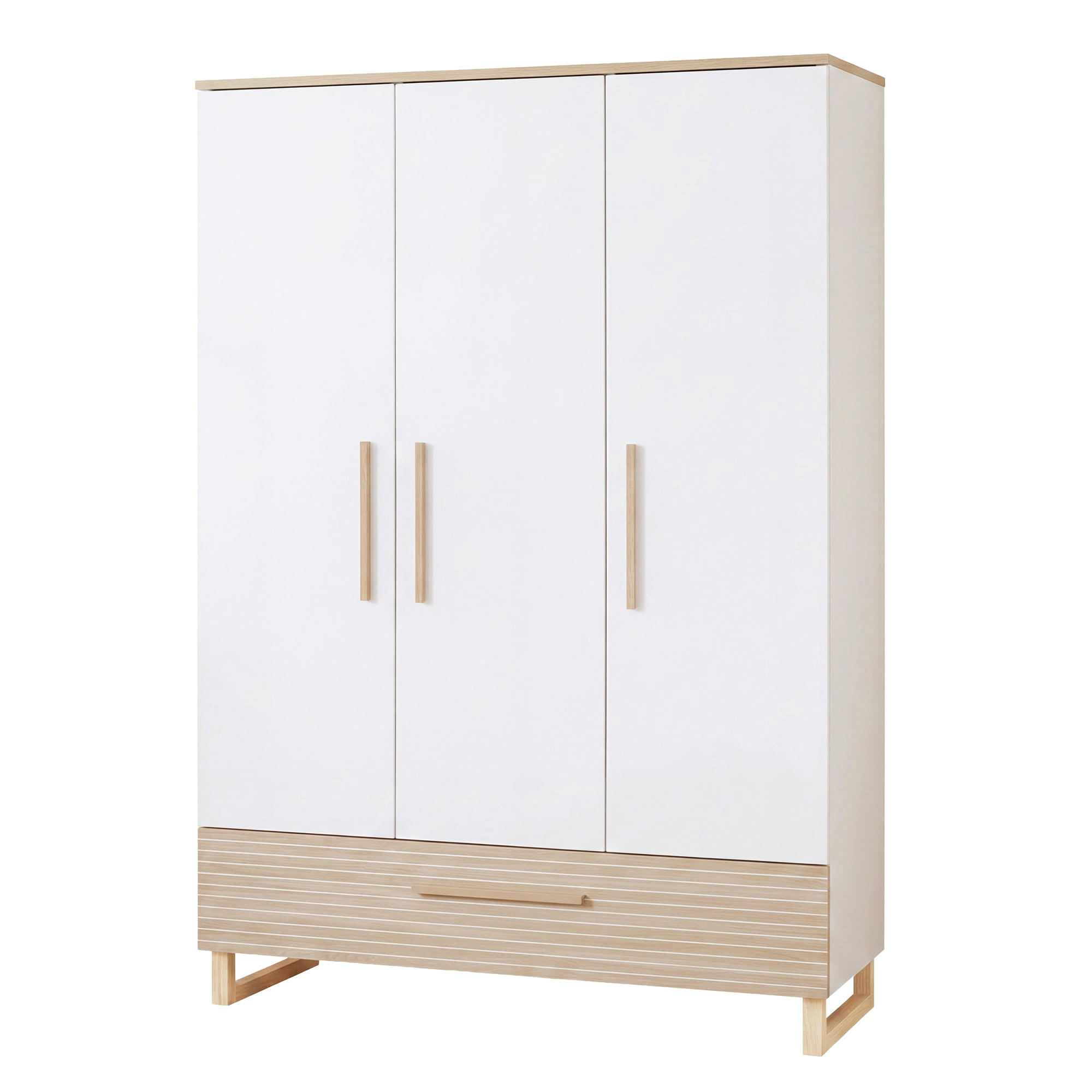 Roba Kinderkleiderschrank Eiche, Weiß 118x190x52 cm