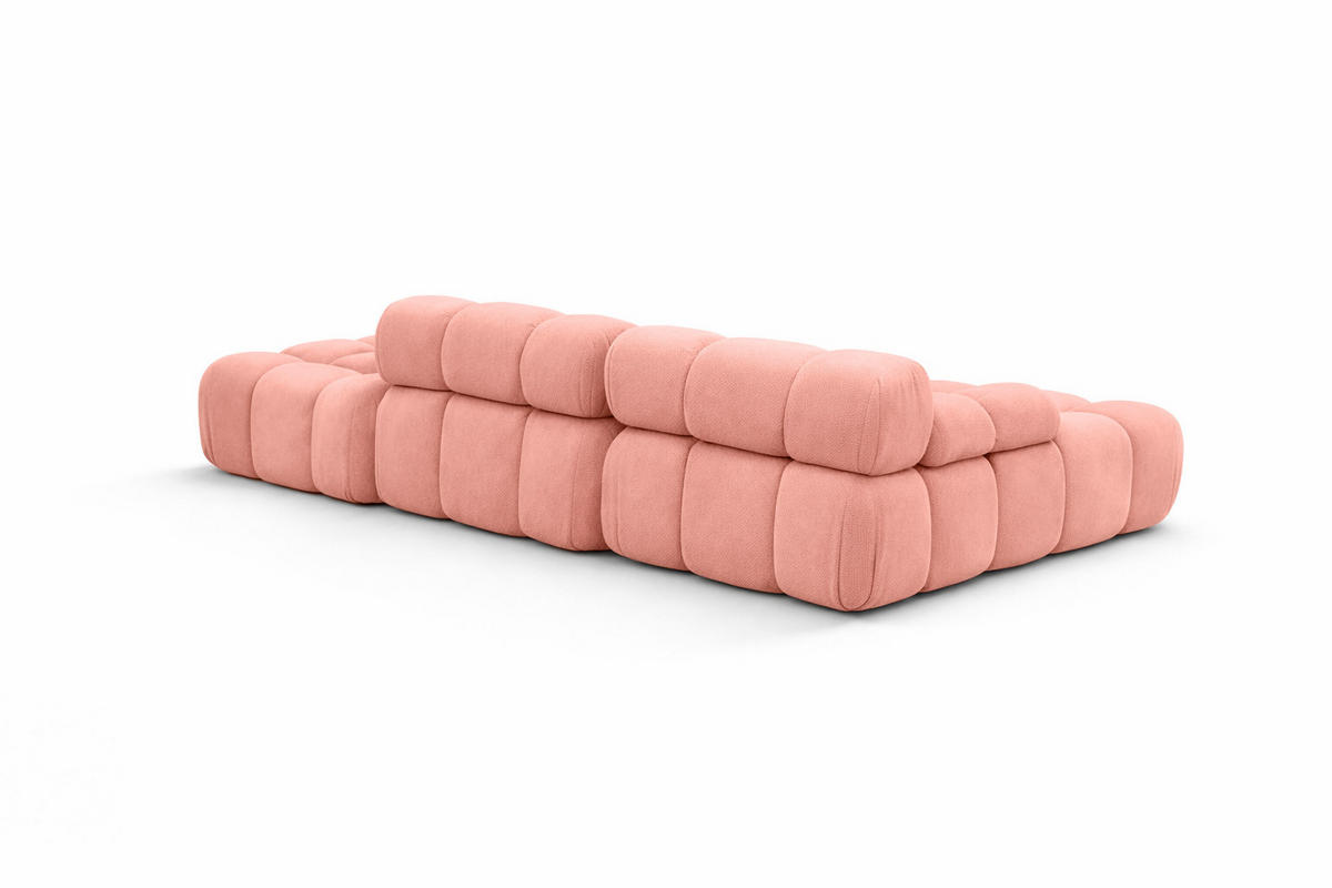 ECKSOFA L-Form Modular Mit Hocker, Veloursstoff Salvador, Rosa, Rechts, Selia - Rosa, Holz (285/160cm) - Kaiser Möbel