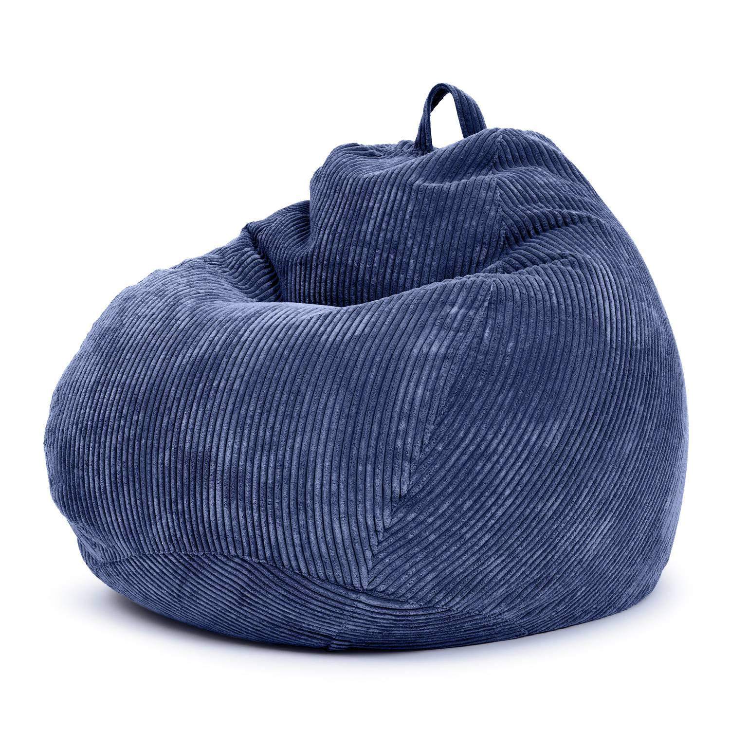 SITZSACK Indoor "Scoop" 90x110cm - Cord - Dunkelblau, Textil (90/110/90cm) - Green Bean