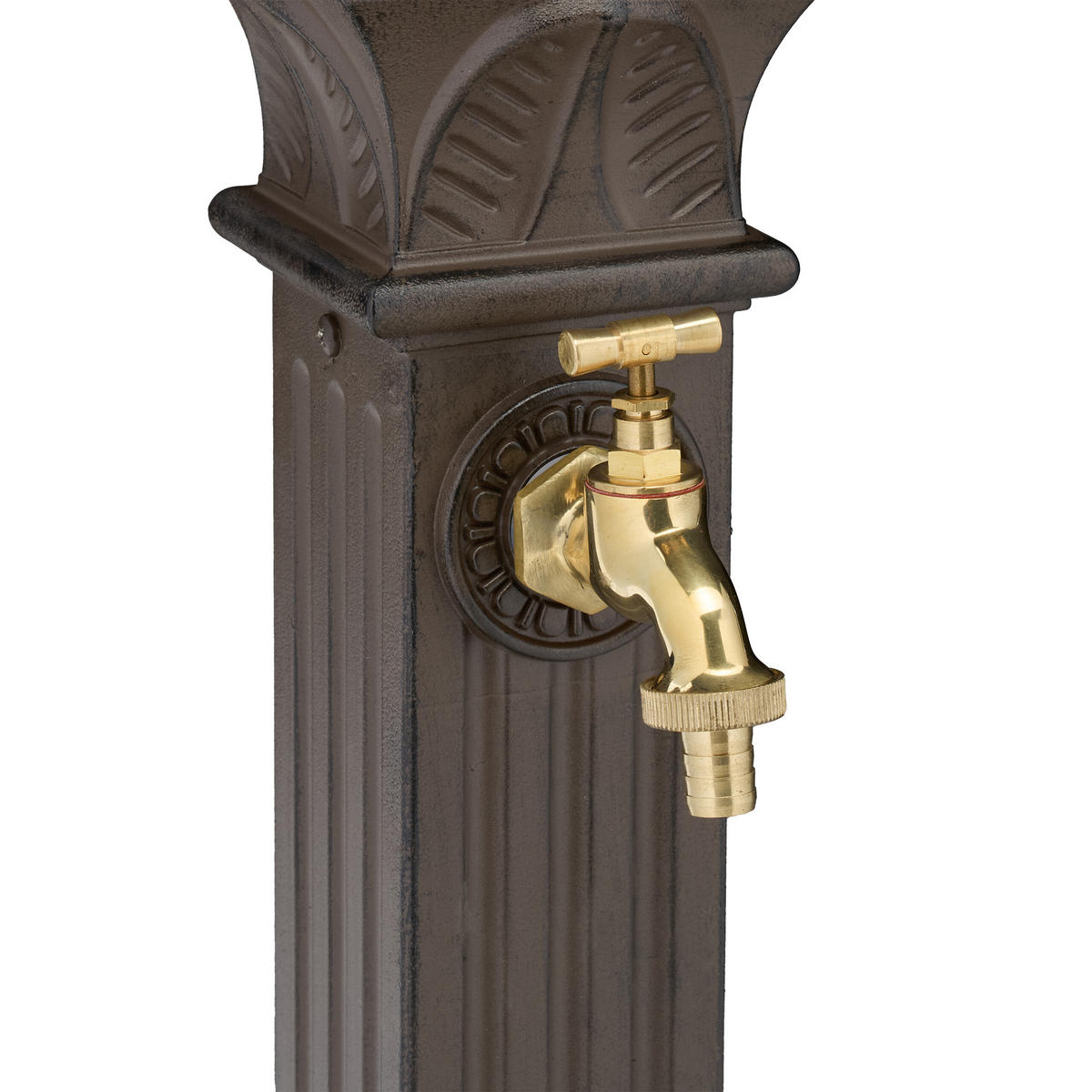 STANDBRUNNEN - Dunkelbraun, Metall (33/29/82cm) - Relaxdays