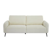 SOFA - 3 Personen - stoff - gebrochenes weiß Letrosa - Weiß, Textil/Metall (200/86/88cm) - Vente-Unique
