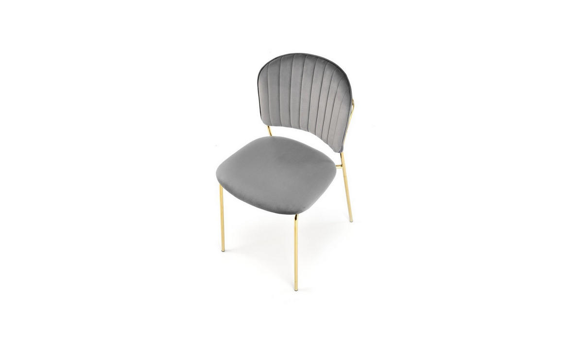 POLSTERSTUHL GLORIA 47/56/85 cm Grau/Gold - Goldfarben/Grau, Textil/Metall (47/85/56cm) - Lookway
