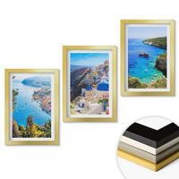 WANDBILDER 3er Set - 20x30 cm Goldrahmen - Griechische Ansichten von Santorin Oia - Goldfarben, Kunststoff (20/30cm) - ArtPrintCave