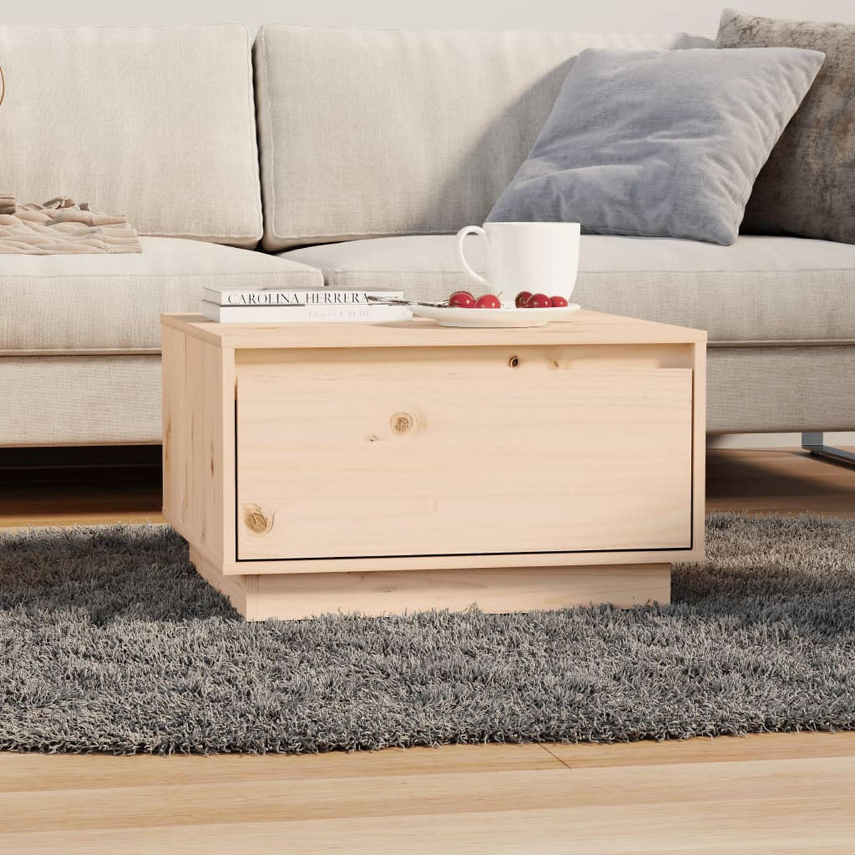 COUCHTISCH 55x56x32 cm Massivholz Kiefer - Braun, Holz (55/56/32cm) - furnicato