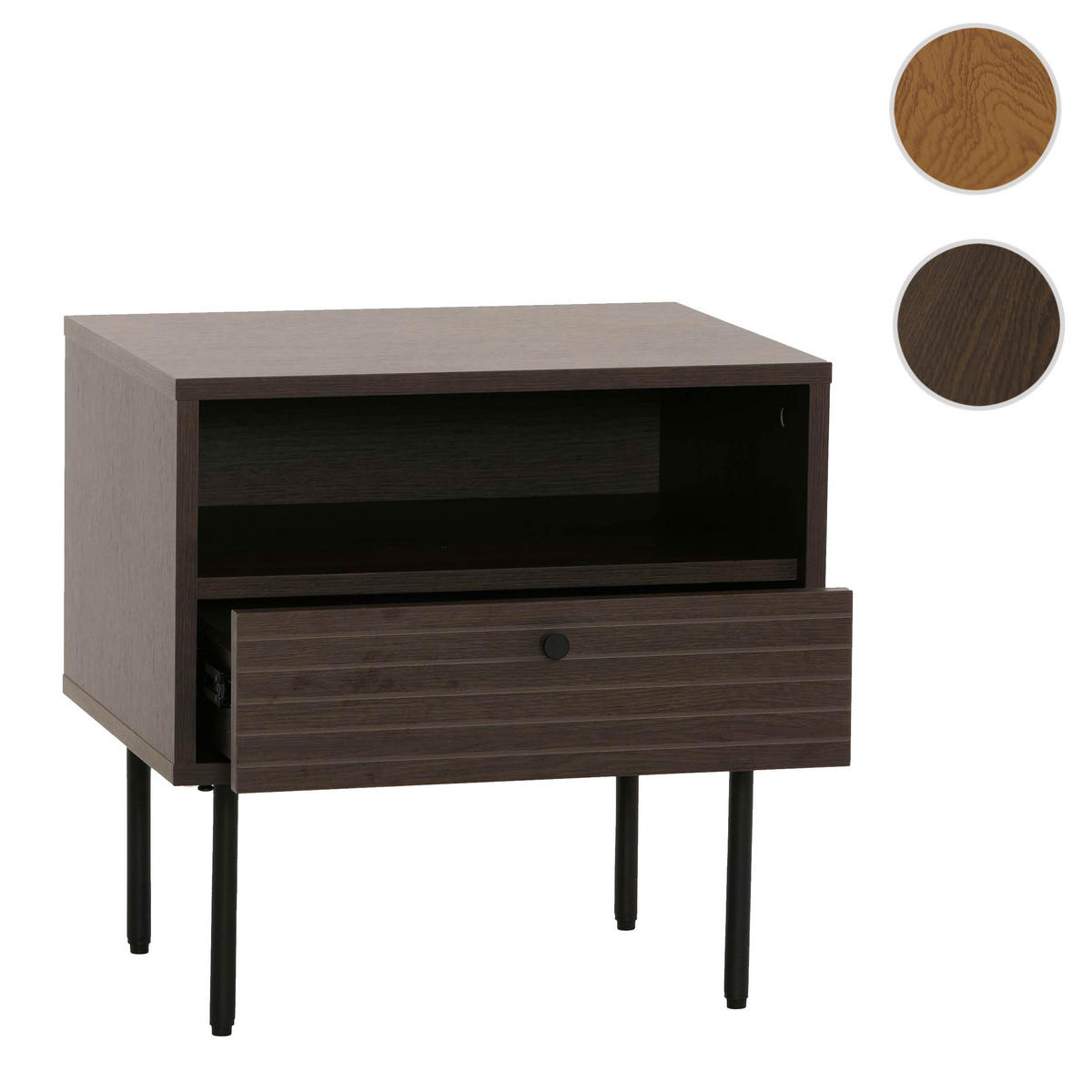 NACHTTISCH rechteckig Dunkelbraun - Dunkelbraun, Holz (50/50/40cm) - MCW