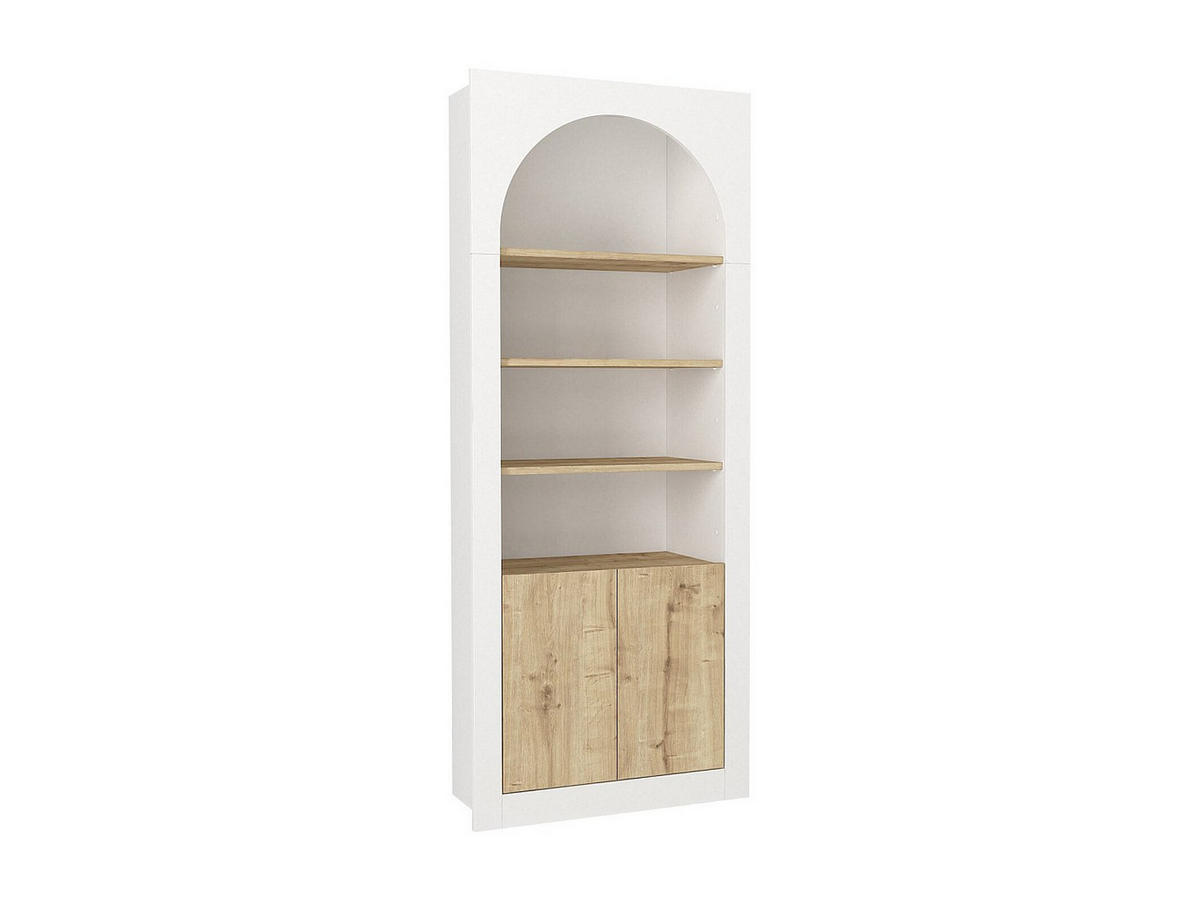 BÜCHERREGAL - 74 cm x 35 cm - holz - naturfarben hell, weiß Cymora - Naturfarben/Weiß, Holz (74/180/35cm) - Vente-Unique