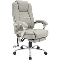 CHEFSESSEL Lederlook Grau - Chromfarben/Grau, Textil/Metall (67/110/70cm) - CLP